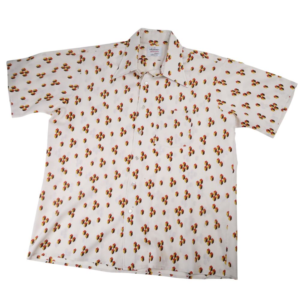 True Vintage Arrow Sportswear Geometric Print Button Up Shirt